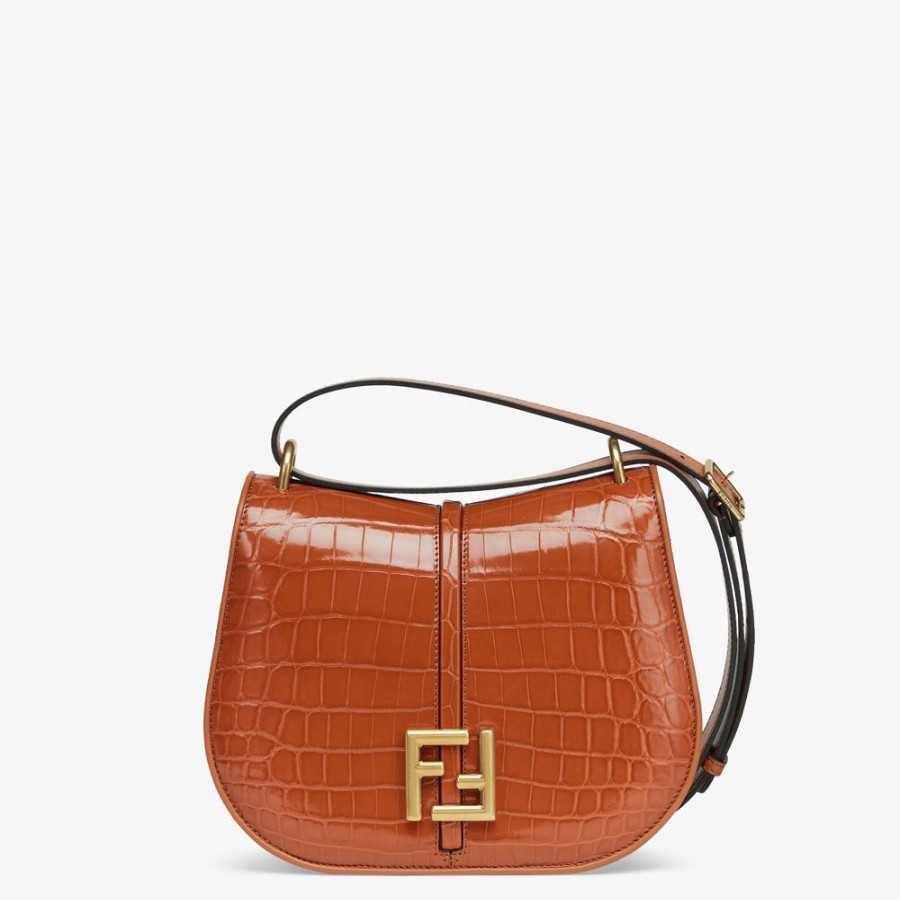 Damen Fendi Schulter- Und Crossbody-Taschen | Tasche Aus Krokodilleder In Braun