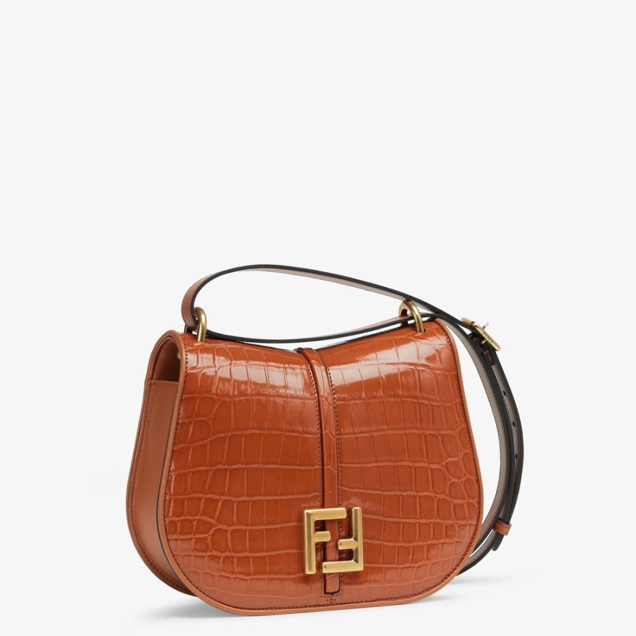 Damen Fendi Schulter- Und Crossbody-Taschen | Tasche Aus Krokodilleder In Braun