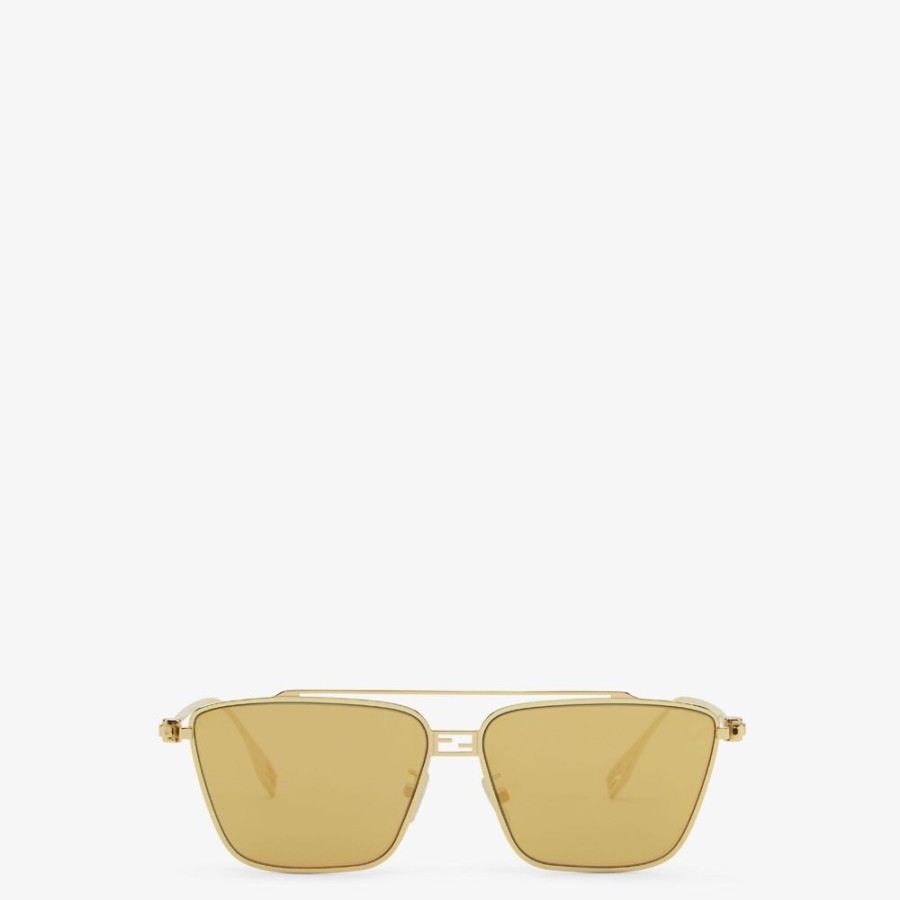 Damen Fendi Sonnenbrillen | Sonnenbrille Aus Metall In Gold-Optik