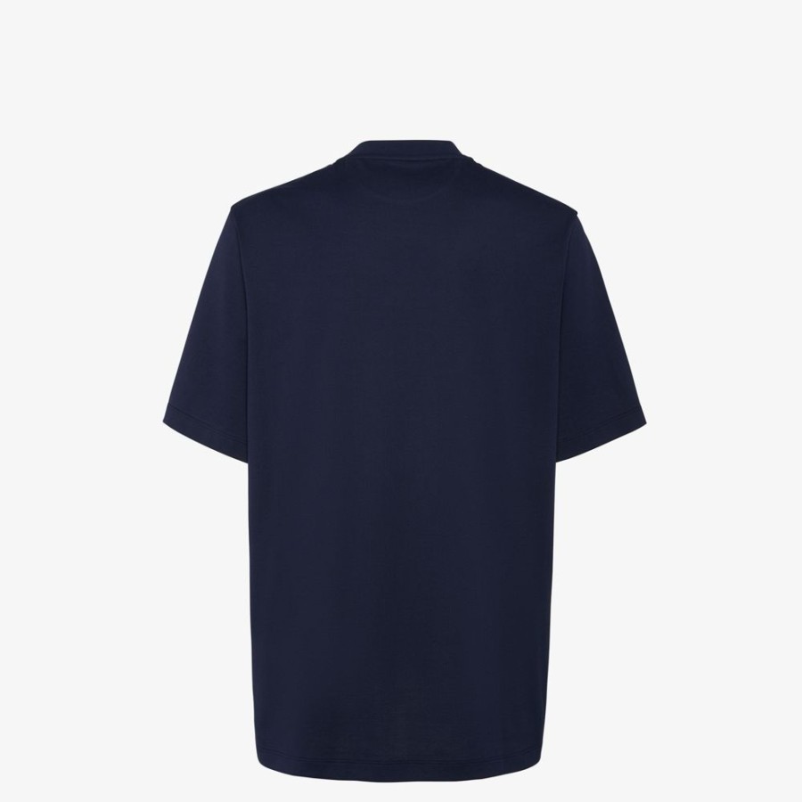 Herren Fendi T-Shirts Und Poloshirts | T-Shirt Aus Jersey In Blau