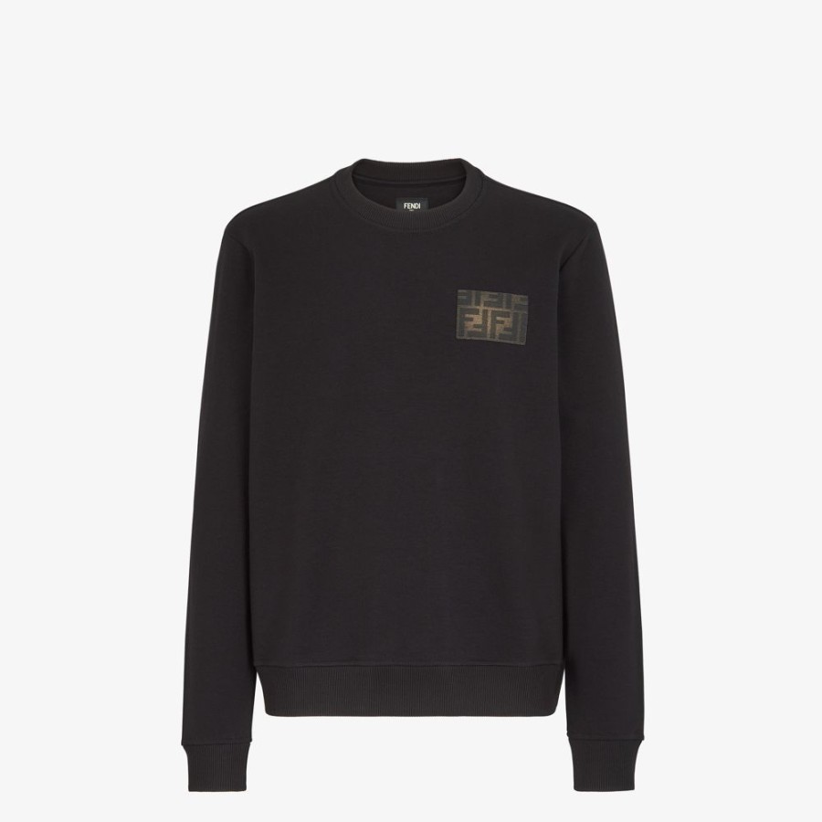 Herren Fendi Ensembles | Sweatshirt Aus Jersey In Schwarz