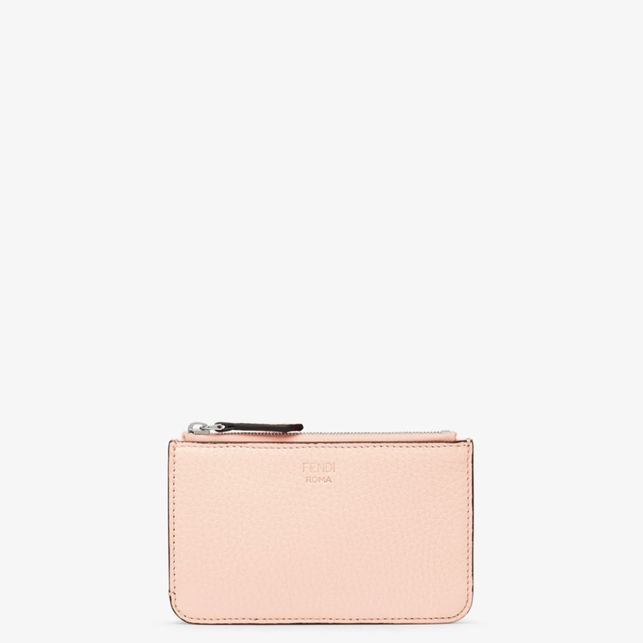 Damen Fendi Kartenetuis Und Kleine Accessoires | Pochette Aus Leder In Rosa