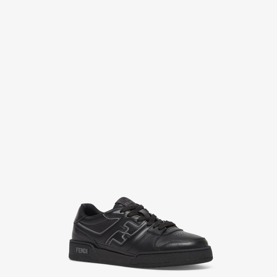 Herren Fendi Sneakers | Low-Top-Sneaker Aus Leder In Schwarz