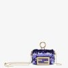 Damen Fendi Miniature Taschen | Anhanger Mit Pailletten In Violett