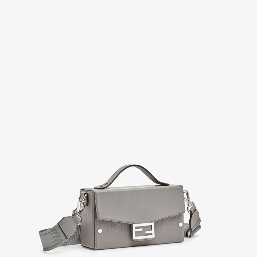 Herren Fendi Messenger Bags | Tasche Aus Leder In Taubengrau