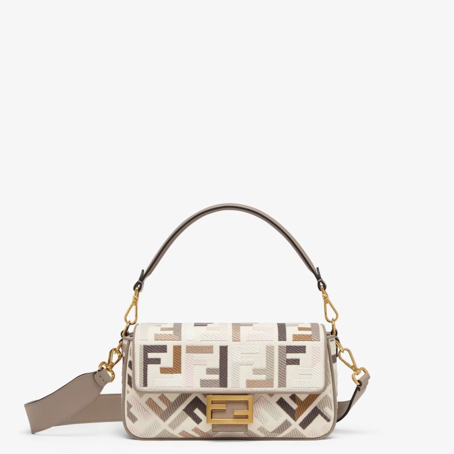 Damen Fendi Schulter- Und Crossbody-Taschen | Tasche Aus Canvas Mit Ff-Stick, Mehrfarbig