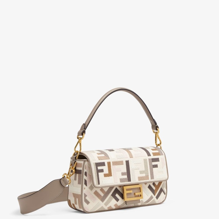 Damen Fendi Schulter- Und Crossbody-Taschen | Tasche Aus Canvas Mit Ff-Stick, Mehrfarbig