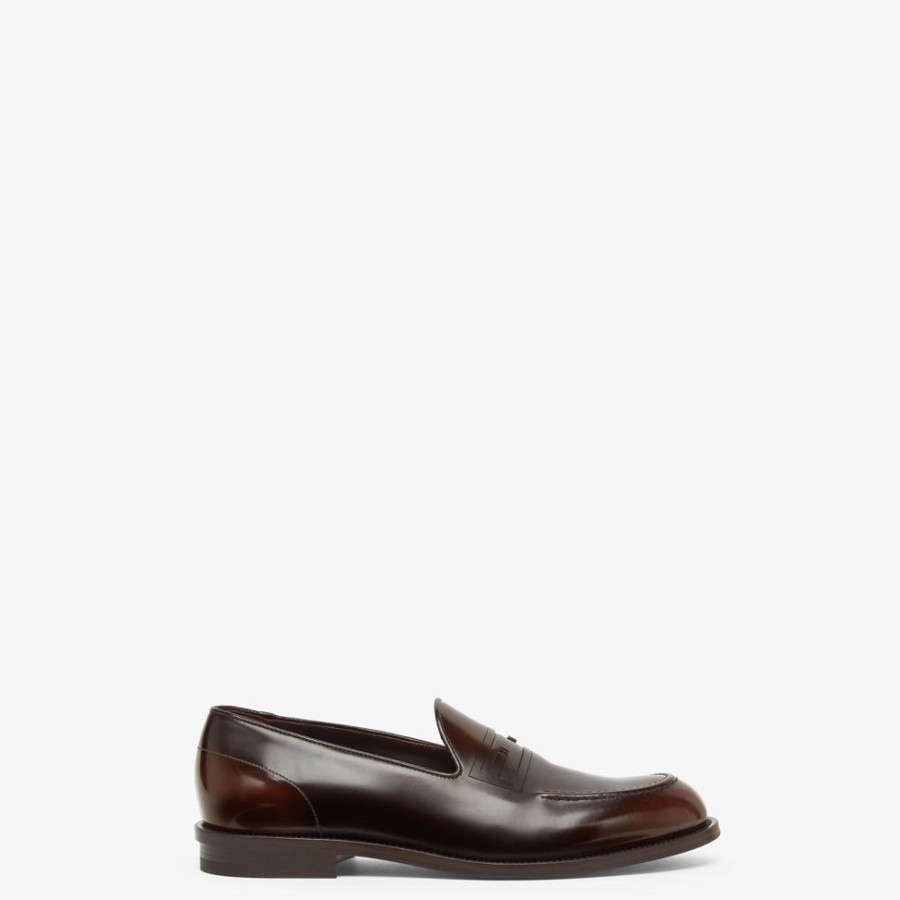 Herren Fendi Loafer | Mokassin Aus Leder In Braun