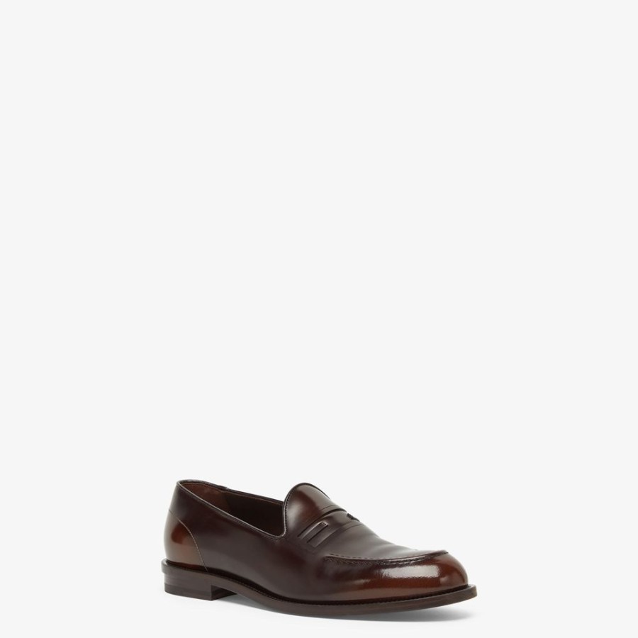 Herren Fendi Loafer | Mokassin Aus Leder In Braun