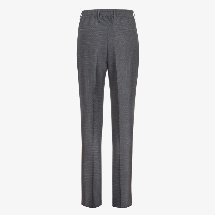 Herren Fendi Jeans Und Hosen | Hose Aus Wolle In Grau