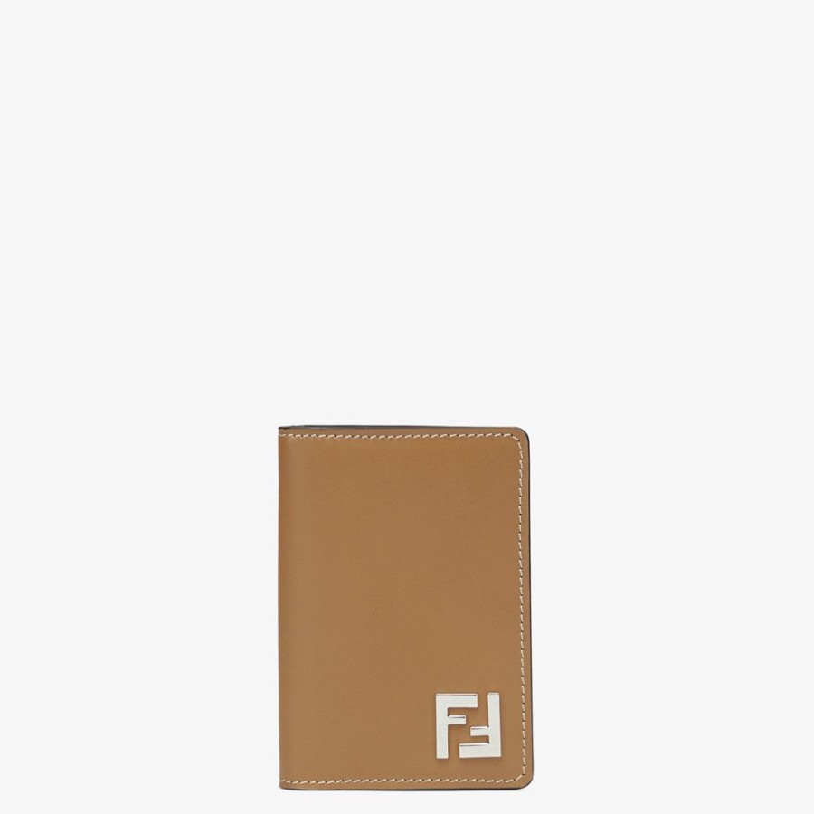 Herren Fendi Kartenetuis | Kartenetui Aus Leder In Beige