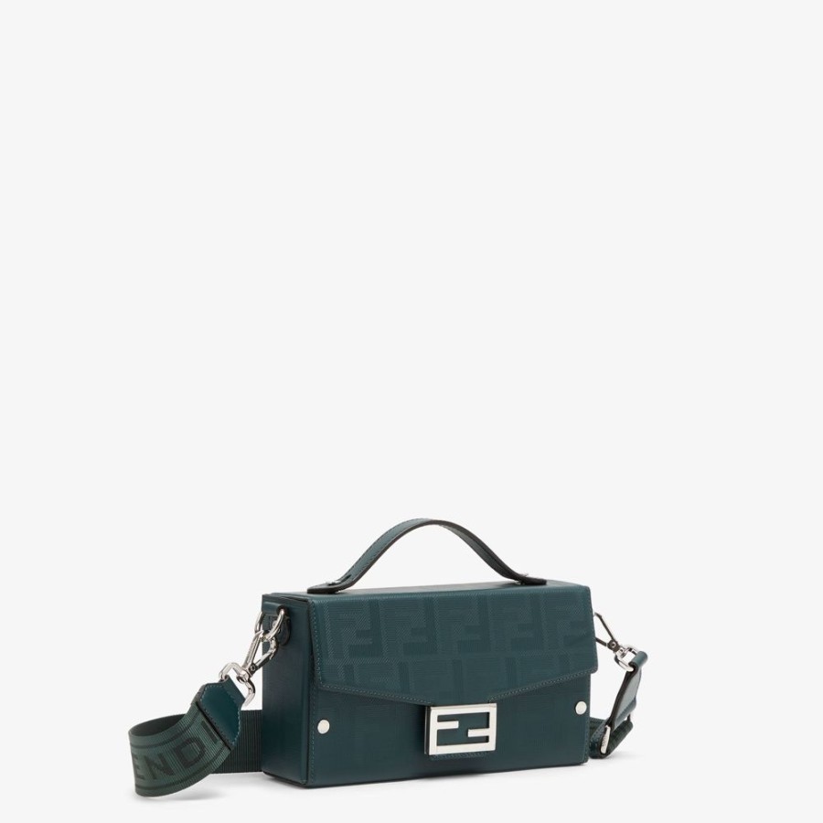 Herren Fendi Messenger Bags | Tasche Aus Leder In Dunkelgrun