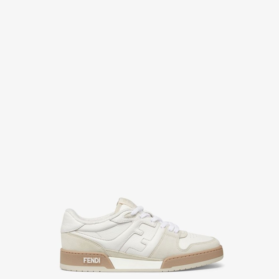 Herren Fendi Sneakers | Niedriger Sneaker Aus Veloursleder In Weis