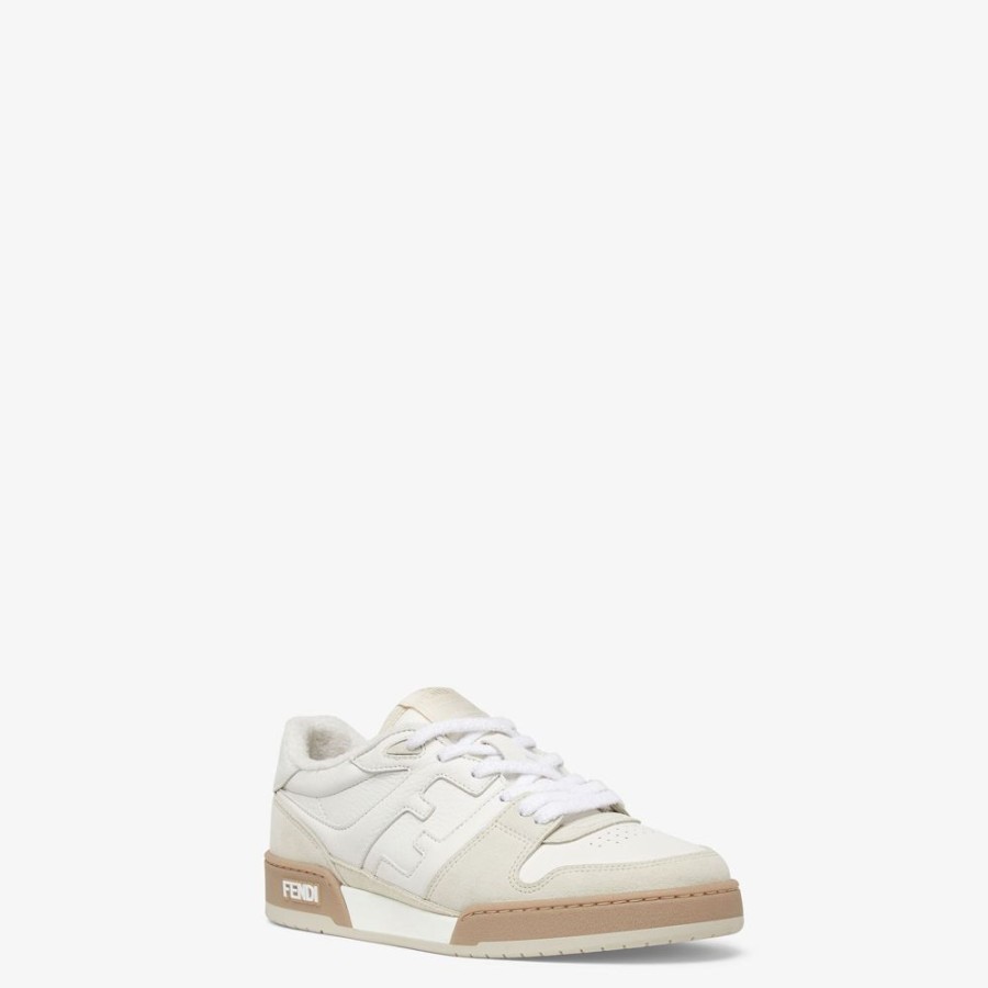 Herren Fendi Sneakers | Niedriger Sneaker Aus Veloursleder In Weis