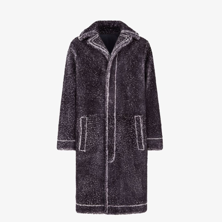 Herren Fendi Mantel Und Oberbekleidung | Mantel Aus Shearling In Blau