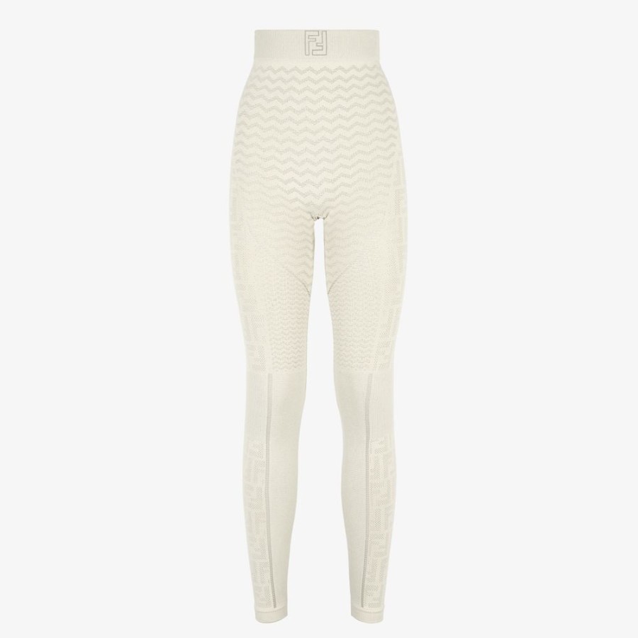 Damen Fendi Skiwear | Leggings Aus Technischem Gewebe In Weis