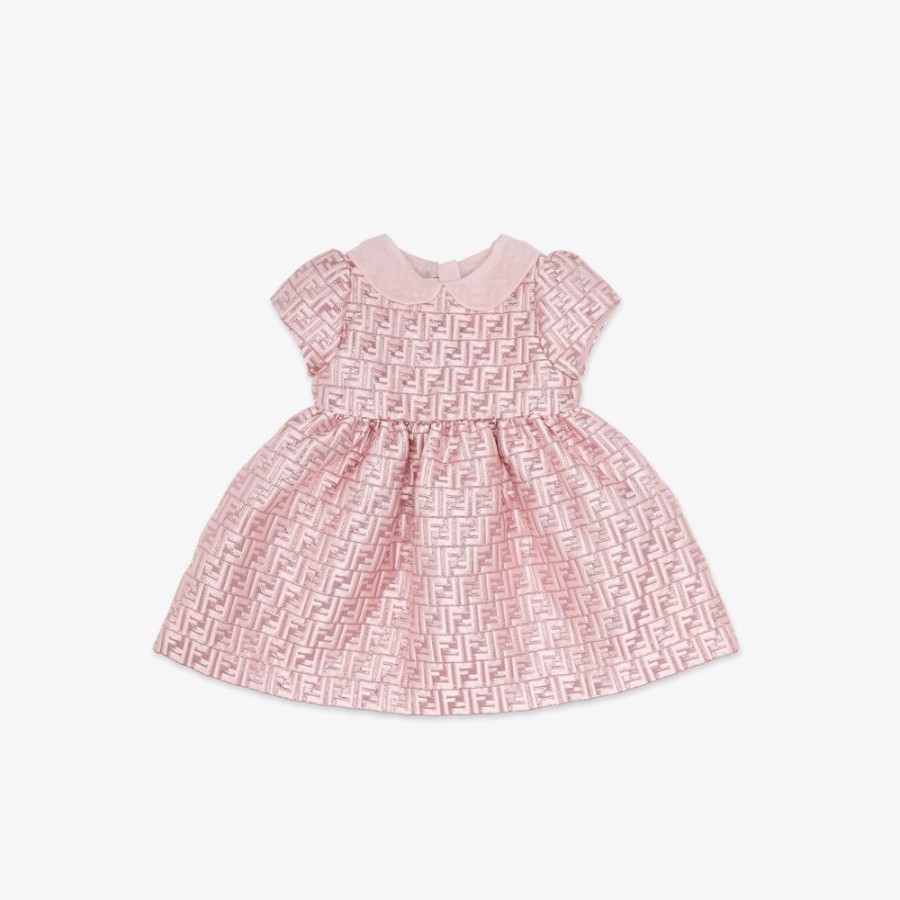 Kids Fendi Baby Madchen | Babykleid Aus Jacquard In Rosa