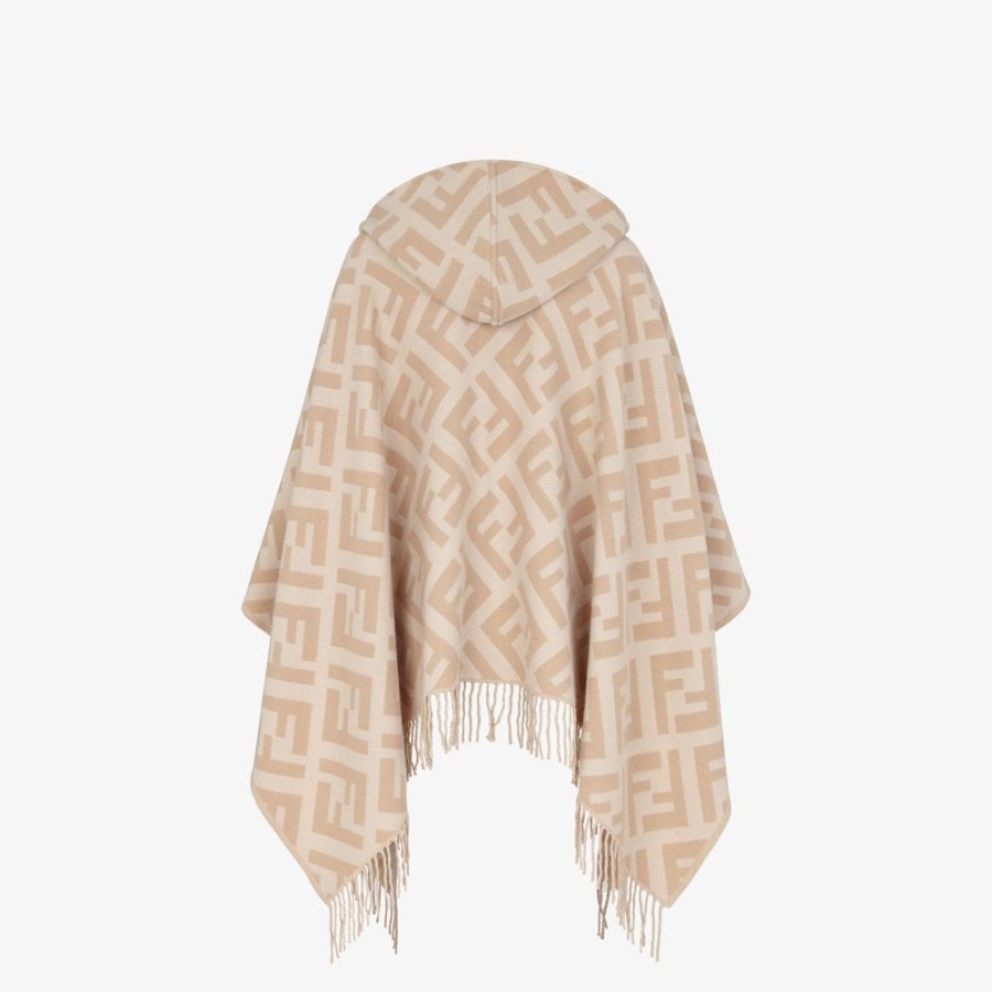 Damen Fendi Schals Und Ponchos | Poncho Aus Kaschmir In Beige