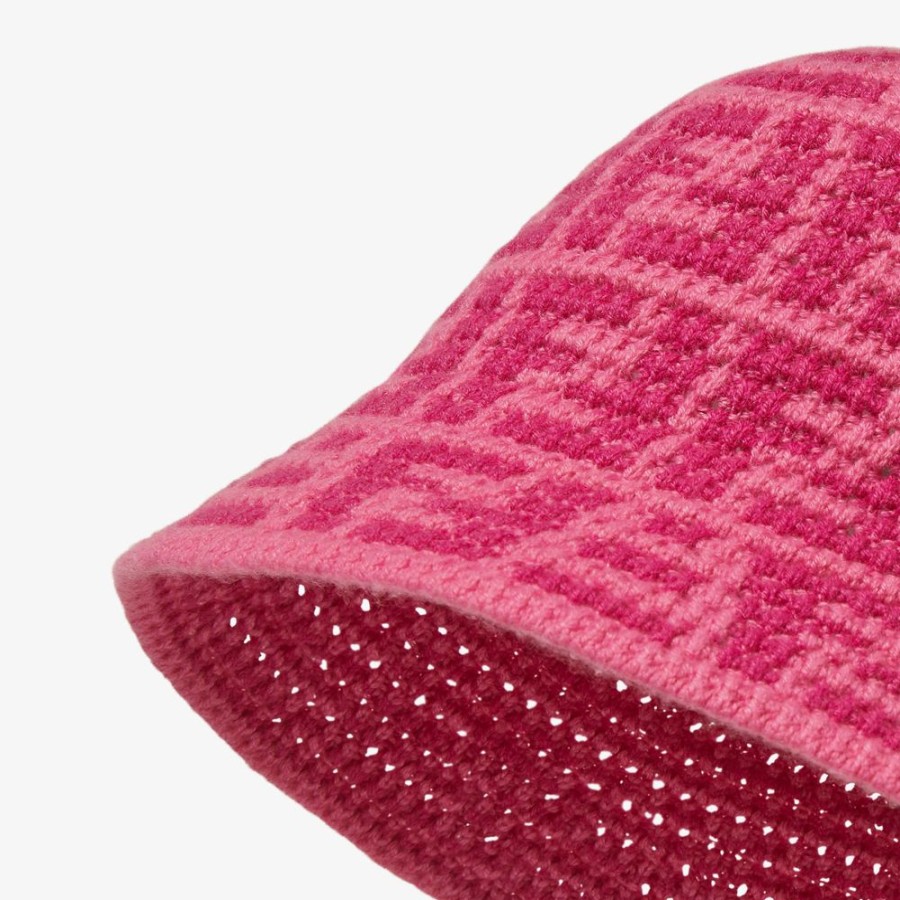 Damen Fendi Mutzen Und Handschuhe | Glockenhut Aus Kaschmir In Alpenveilchen Rosa