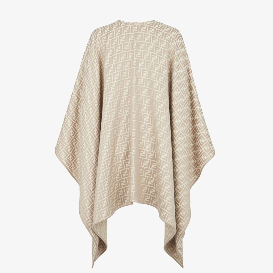 Damen Fendi Schals Und Ponchos | Poncho Aus Wolle Und Seide In Grau