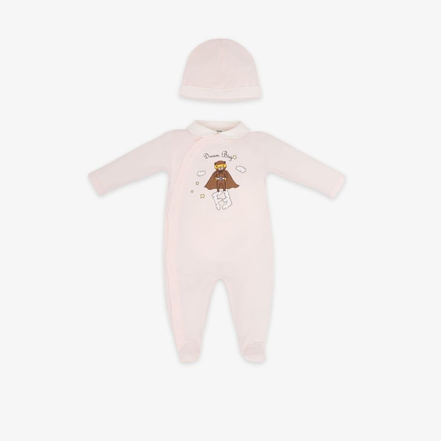 Kids Fendi Baby Junge | Baby-Set Aus Jersey In Rosa