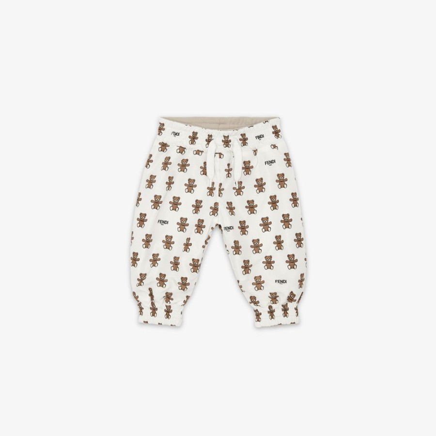 Kids Fendi Baby Junge | Beidseitig Tragbare Baby-Hose Aus Sweatjersey Und Popeline, Mehrfarbig