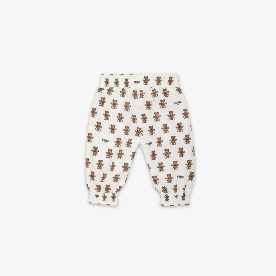 Kids Fendi Baby Junge | Beidseitig Tragbare Baby-Hose Aus Sweatjersey Und Popeline, Mehrfarbig