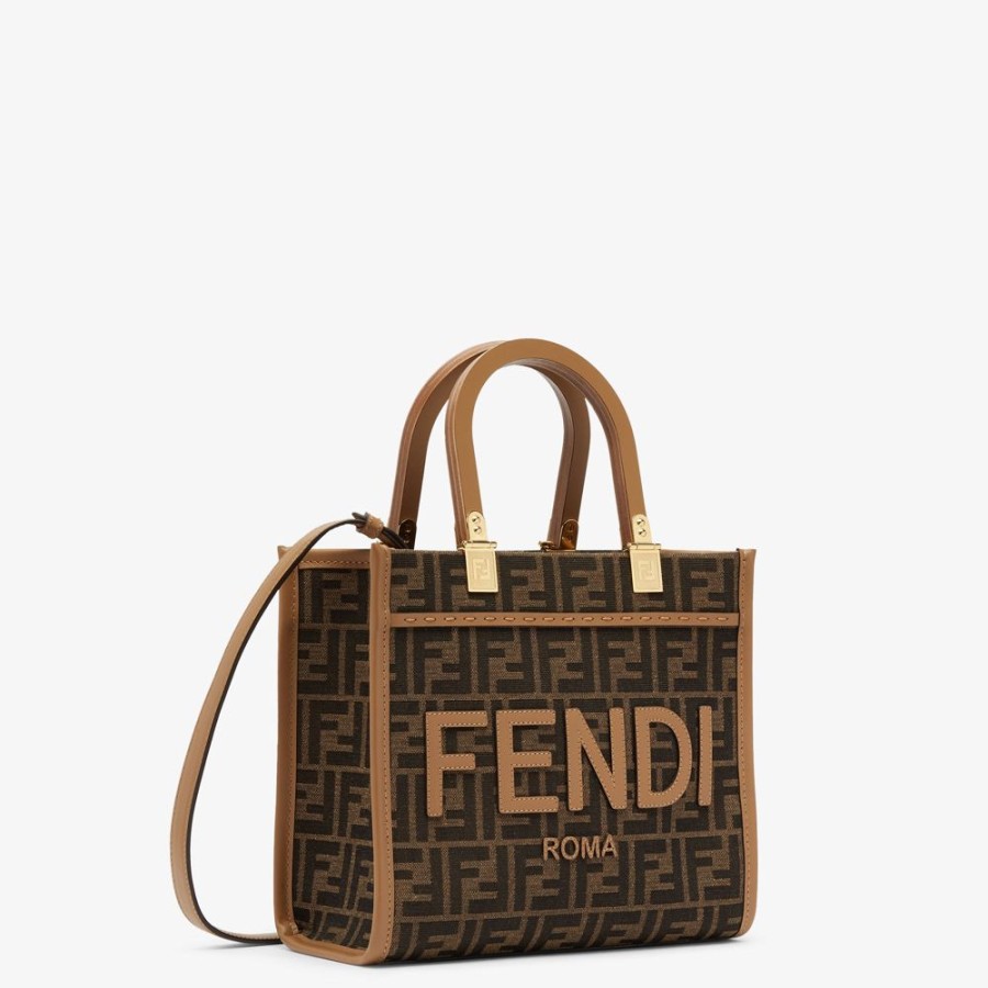 Damen Fendi Timeless | Shopper Aus Ff-Jacquard In Braun