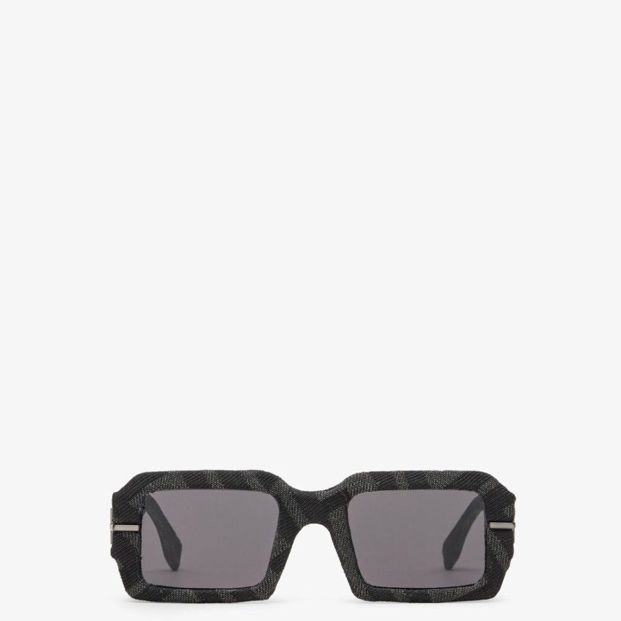 Herren Fendi Sonnenbrillen | Sonnenbrille Aus Ff-Stoff In Grau