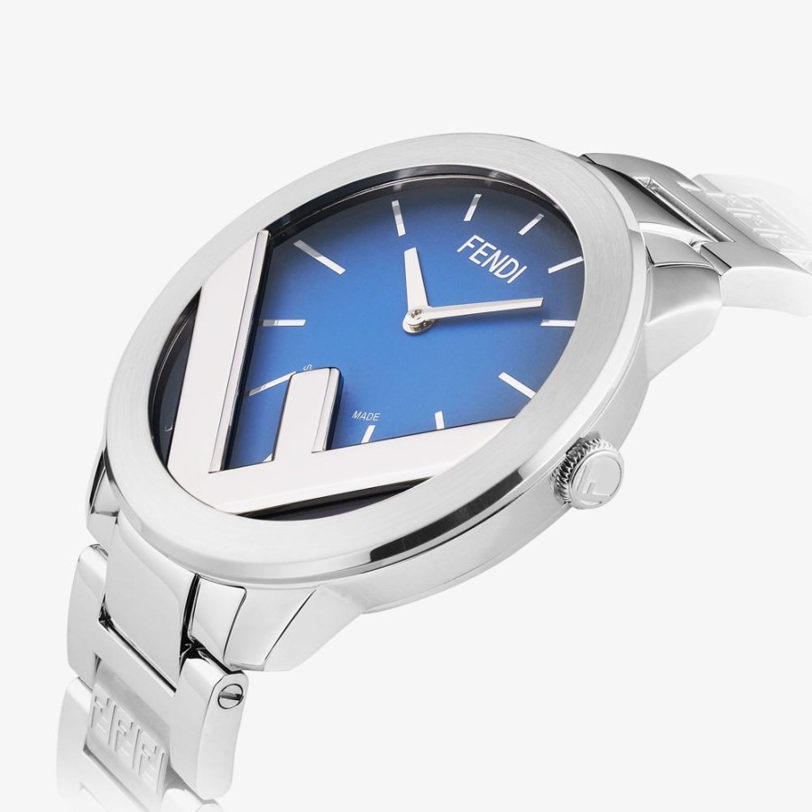 Herren Fendi Uhren | Runde Uhr 41 Mm Mit F Is Fendi-Logo